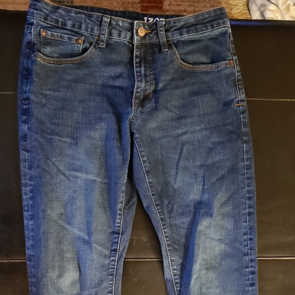 Dark Wash Straight Fit Stretch Jeans